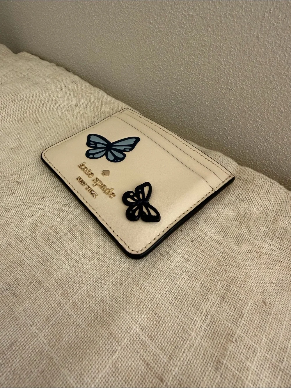 kate spade Fluttery Fly Butterfly Small Slim 3D Leather Card Holder